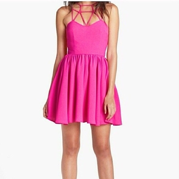 NWT Keepsake The Label Electric Pink Mini Dress - Picture 2 of 5